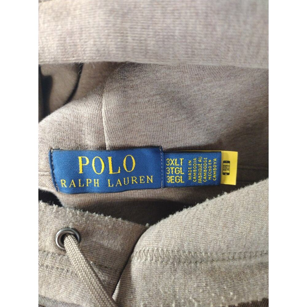 Polo Ralph Lauren Mens 3XLT Big Tall Desert Tan Hoodie Track Athleisure Gym - Picture 4 of 10